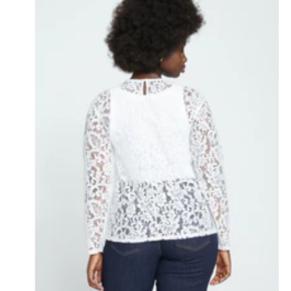 Universal Standard (M_16-18) Thames Lace Top, White